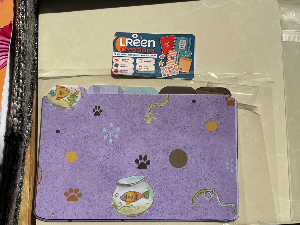Purple Pet-Themed Disc-Bound Notebook Cover