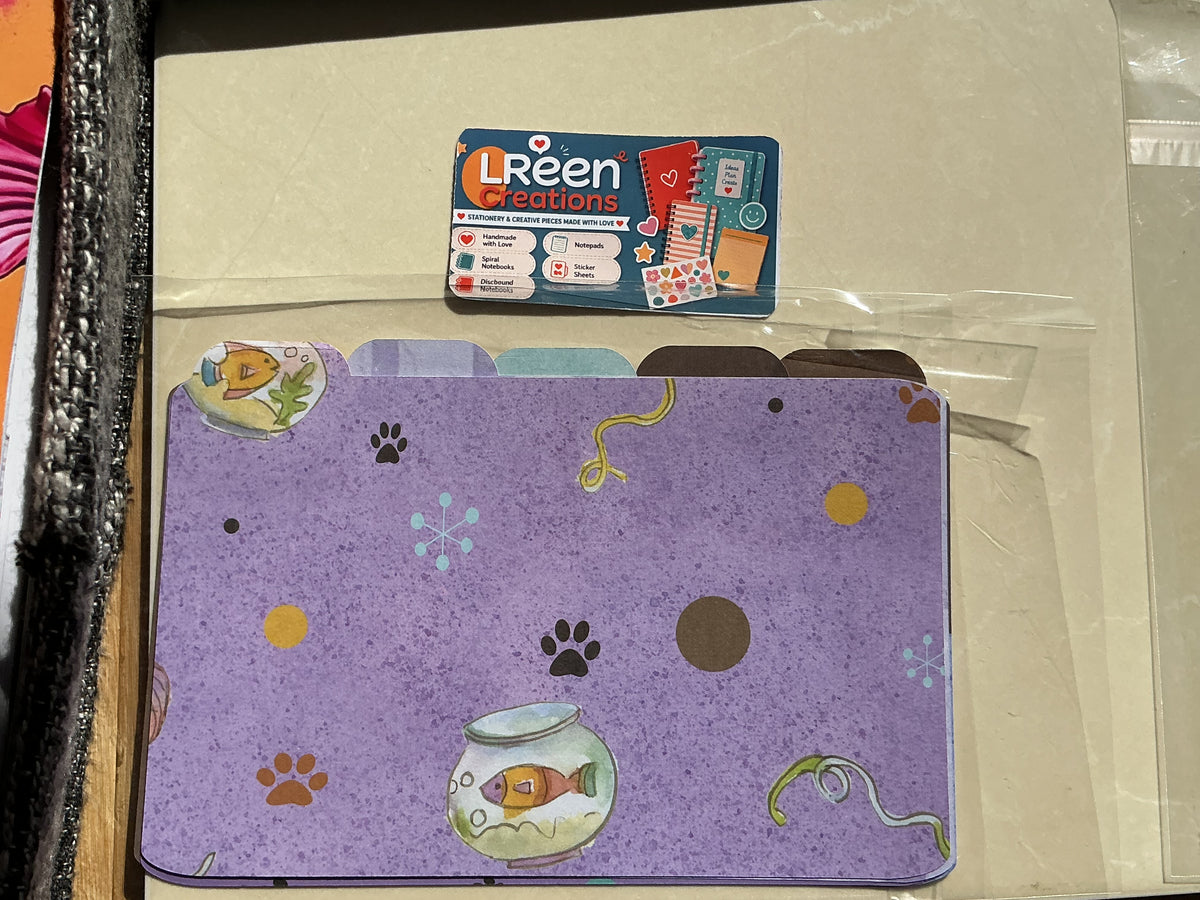 Purple Pet-Themed Disc-Bound Notebook Cover