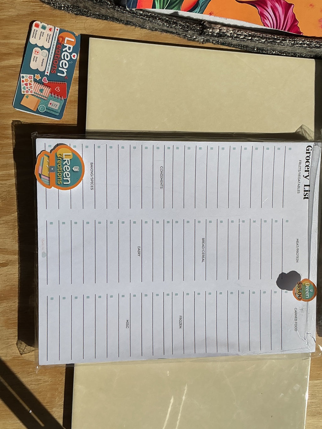 Grocery List Notepad