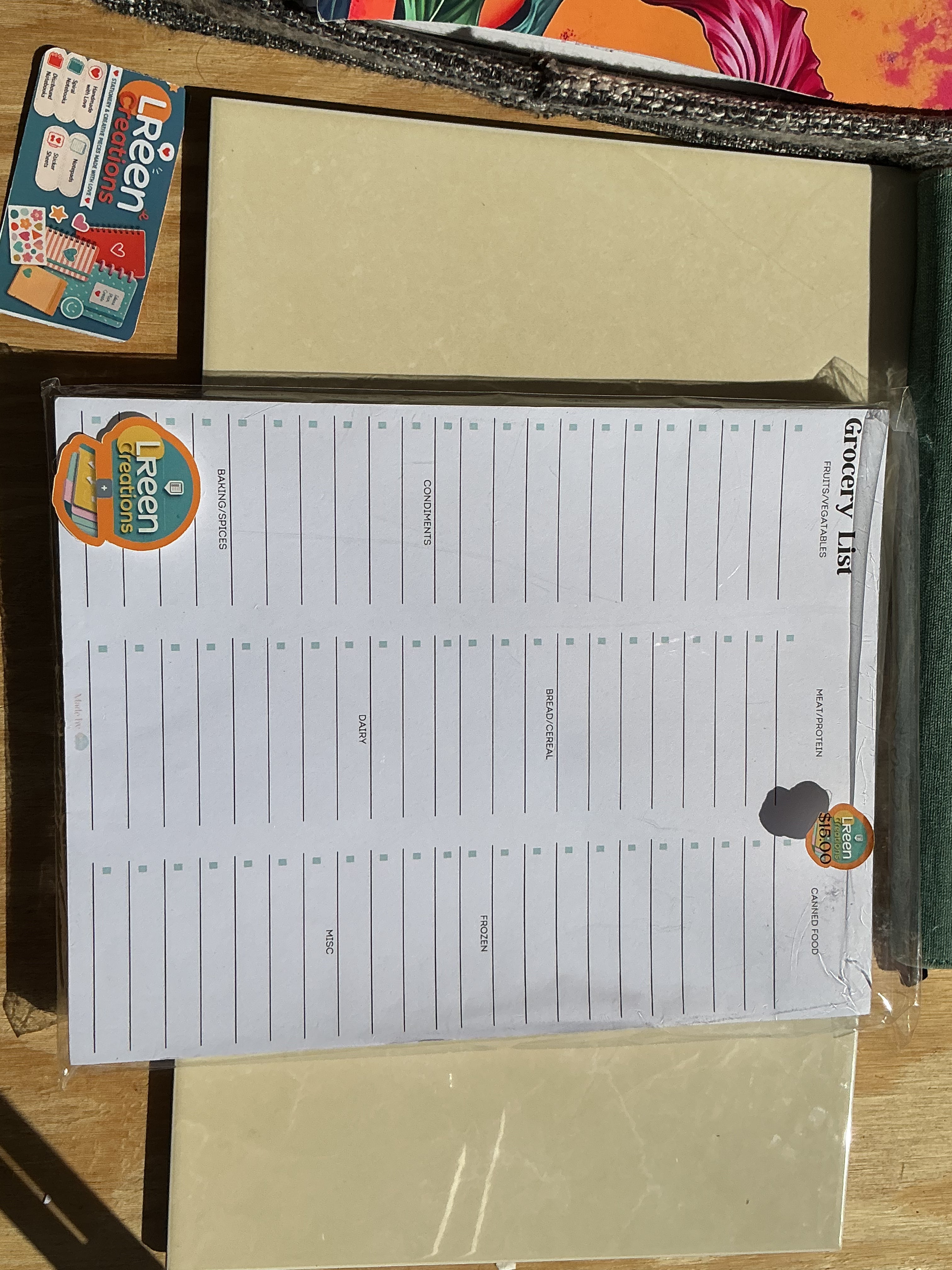 Grocery List Notepad