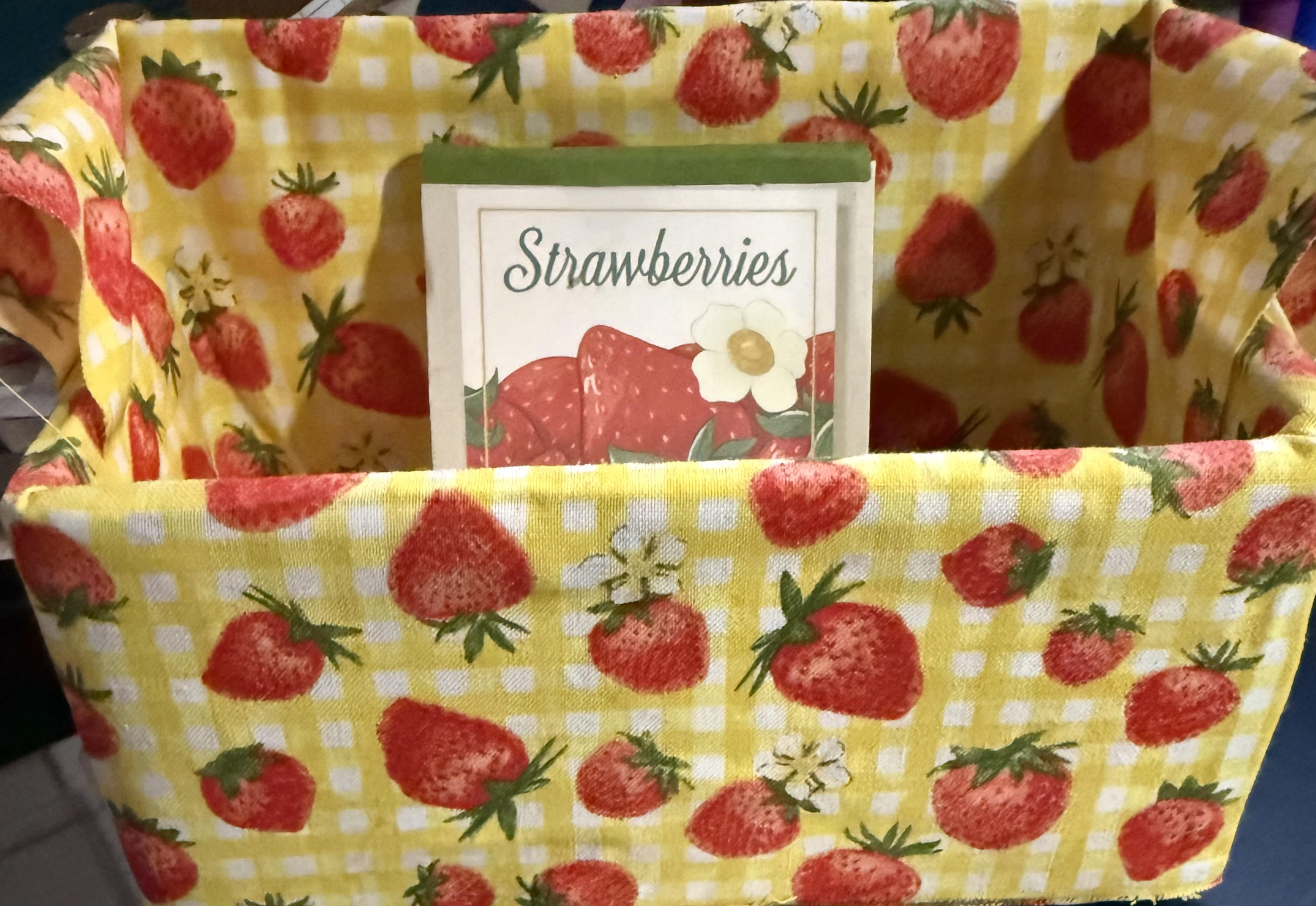 Strawberry Recipe Box with Matching Notepad